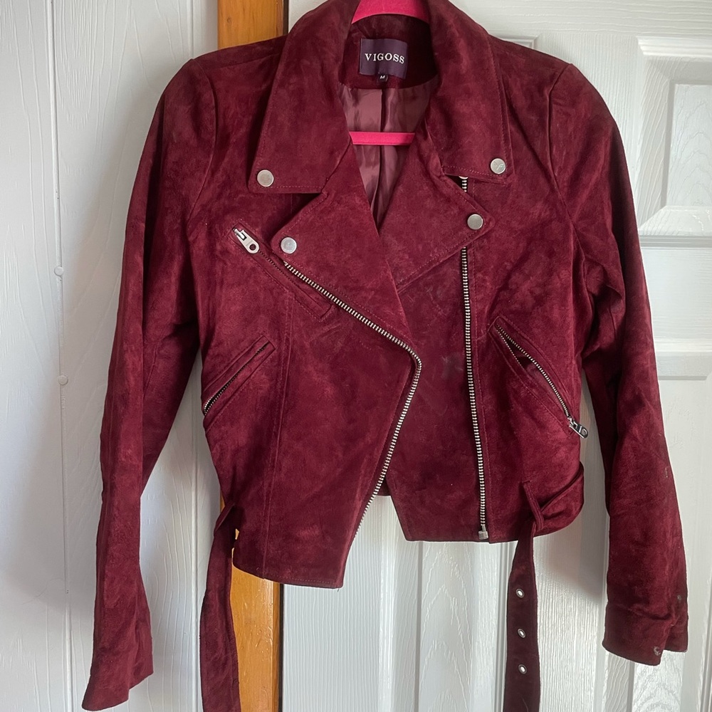 Vigoss burgundy suede jacket